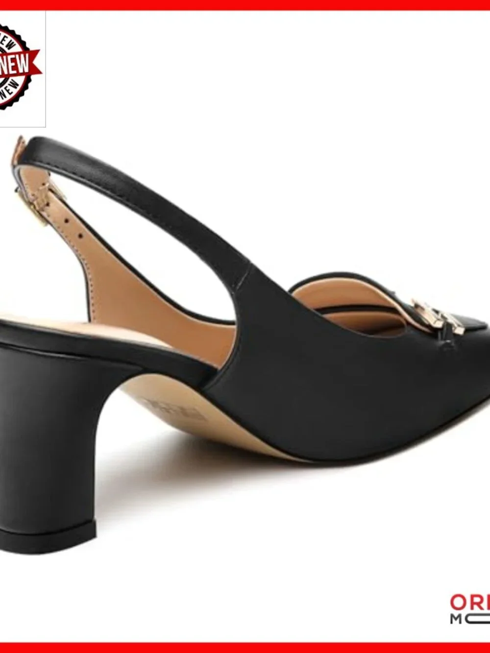 Women's Chunky Block Heel Pumps Slingback Square Toe Strappy Patent Leather